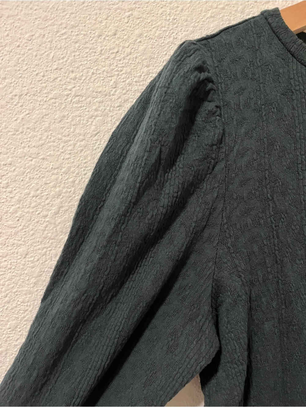 LOFT Forest Green Textured Long Sleeve Top sz S - Picture 3 of 6